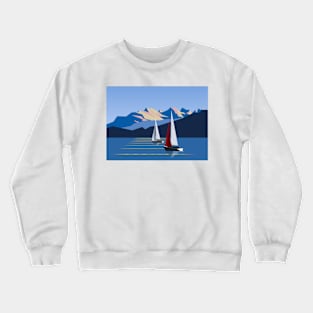 Sailboats and mountains Crewneck Sweatshirt